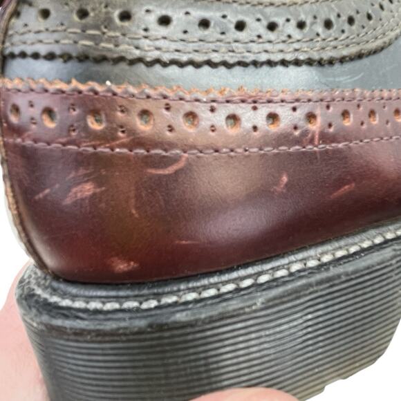 Dr. Martens Alfred Brogue Oxfords Black/Burgundy Leather AirWair Sole UK 9 US 10 - Picture 13 of 16